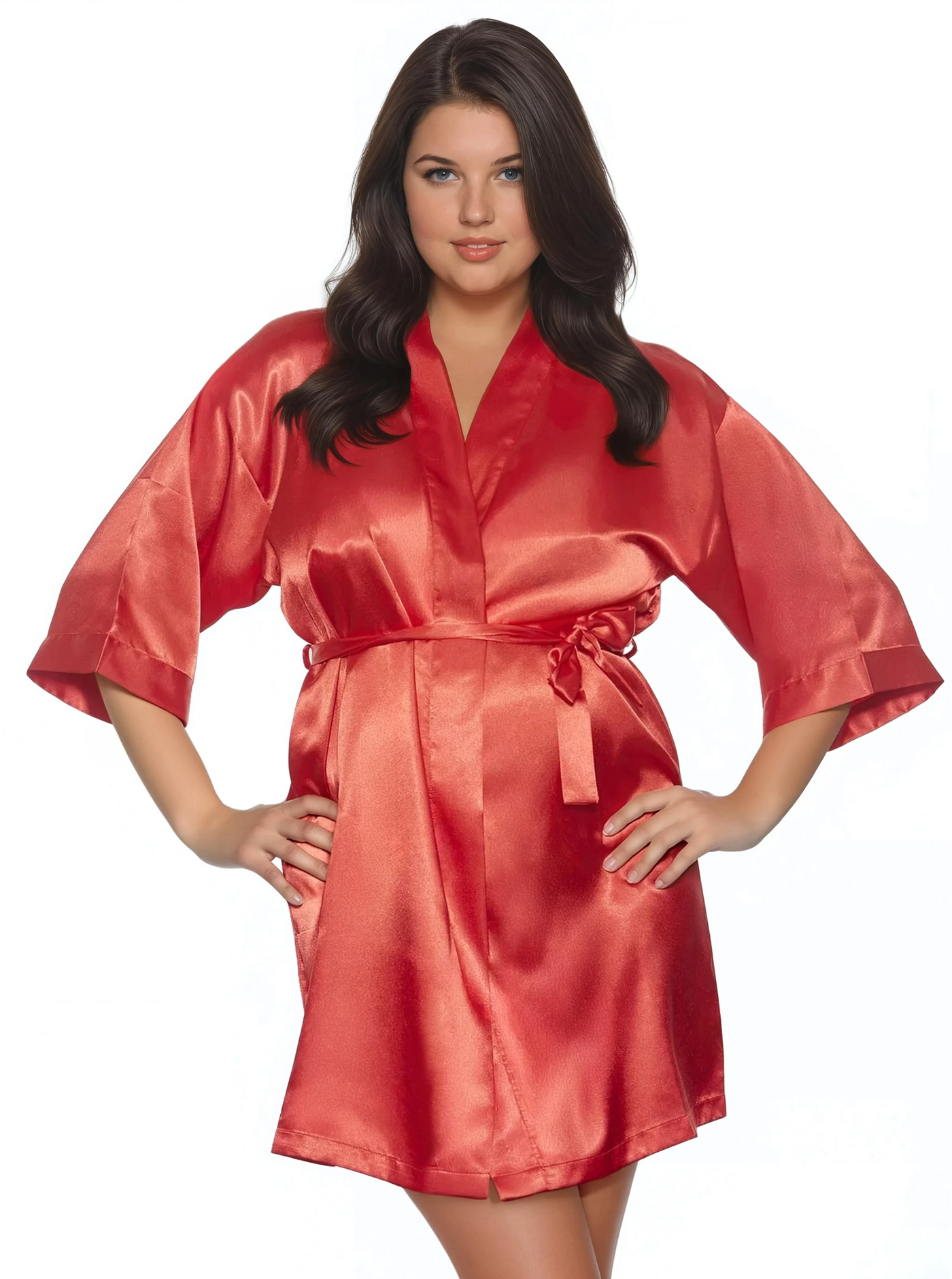 Satin Kimono Robe Plus Size