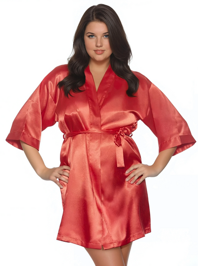 Satin Kimono Robe Plus Size