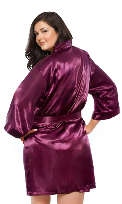 Satin Kimono Robe Plus Size