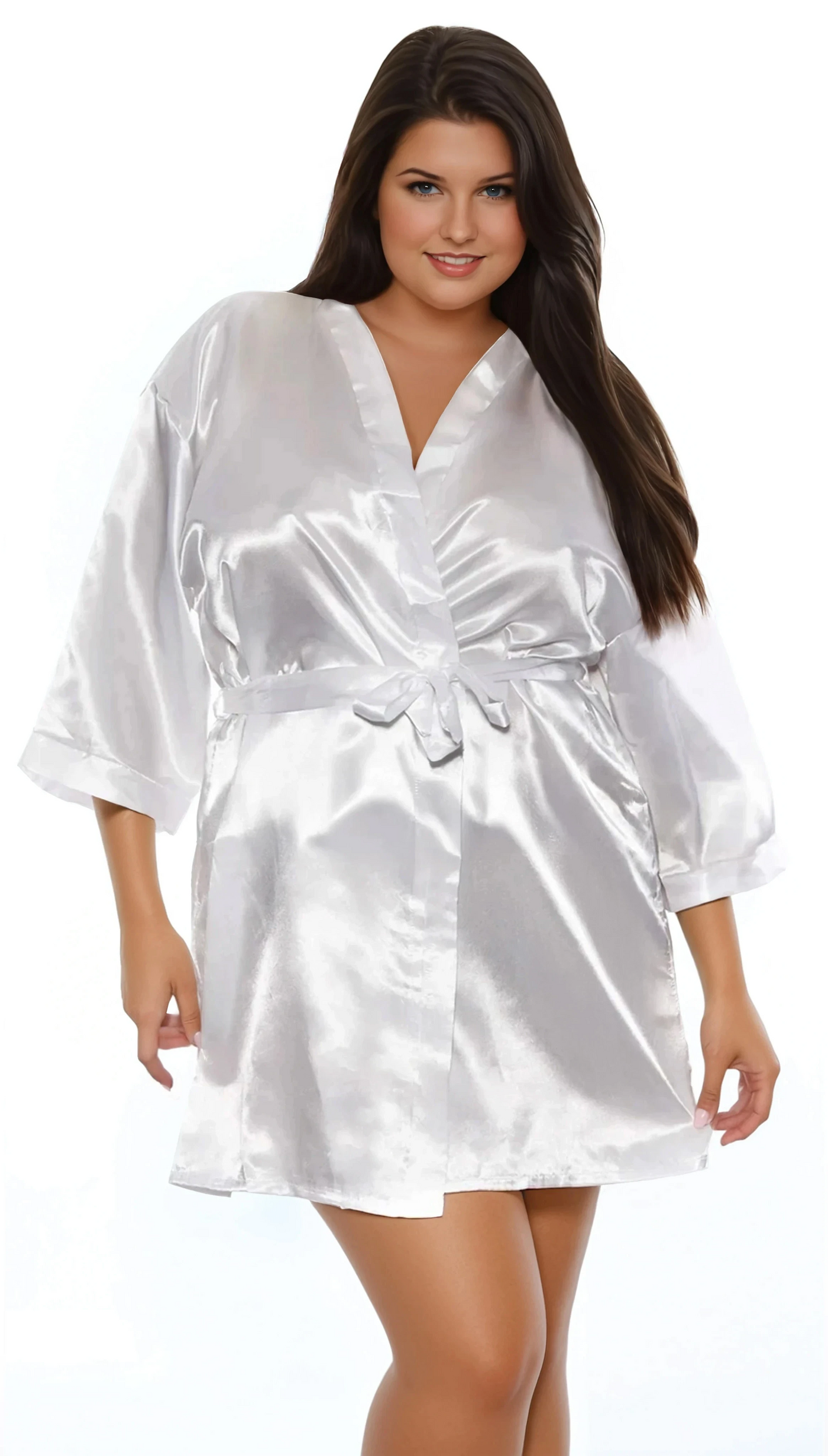 Satin Kimono Robe Plus Size