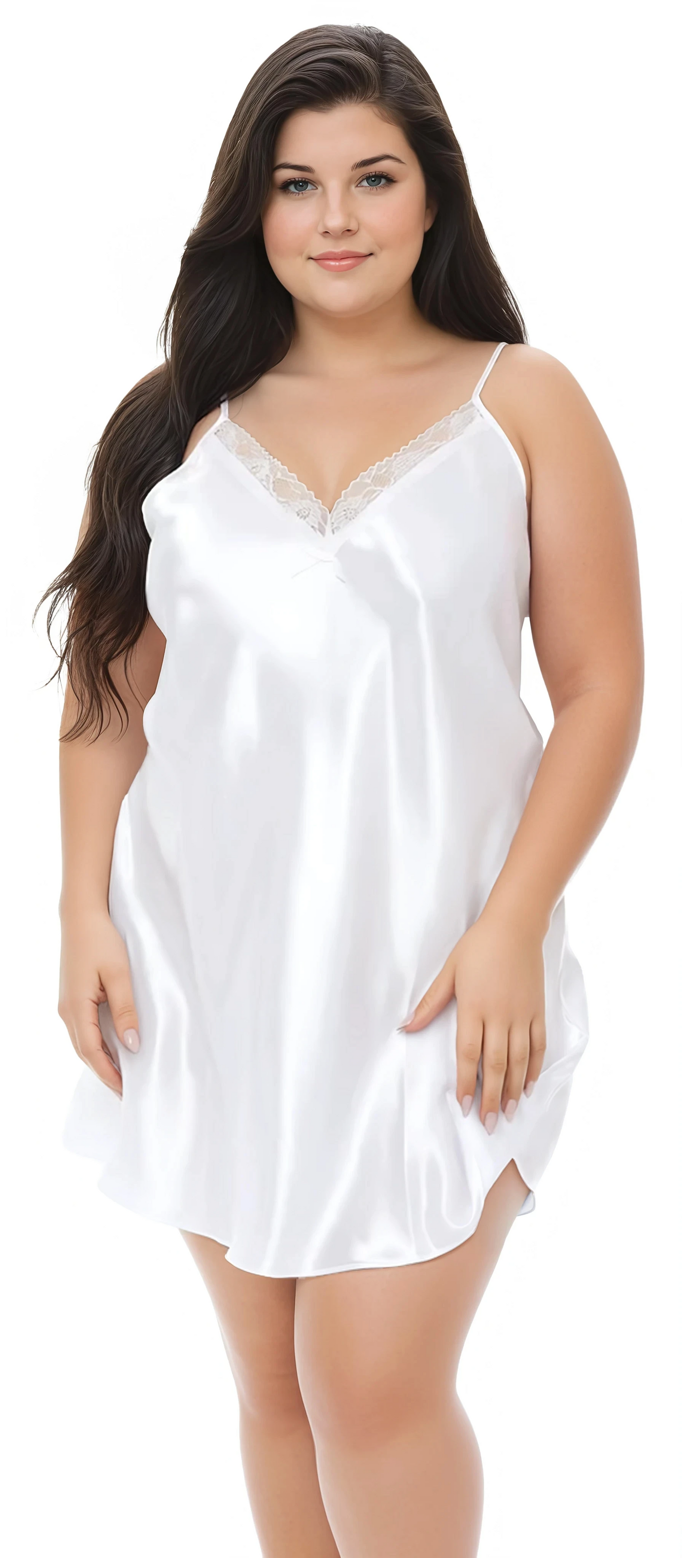 Midnight Satin Chemise Plus Size