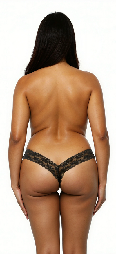 Crotchless V Thong Plus Size