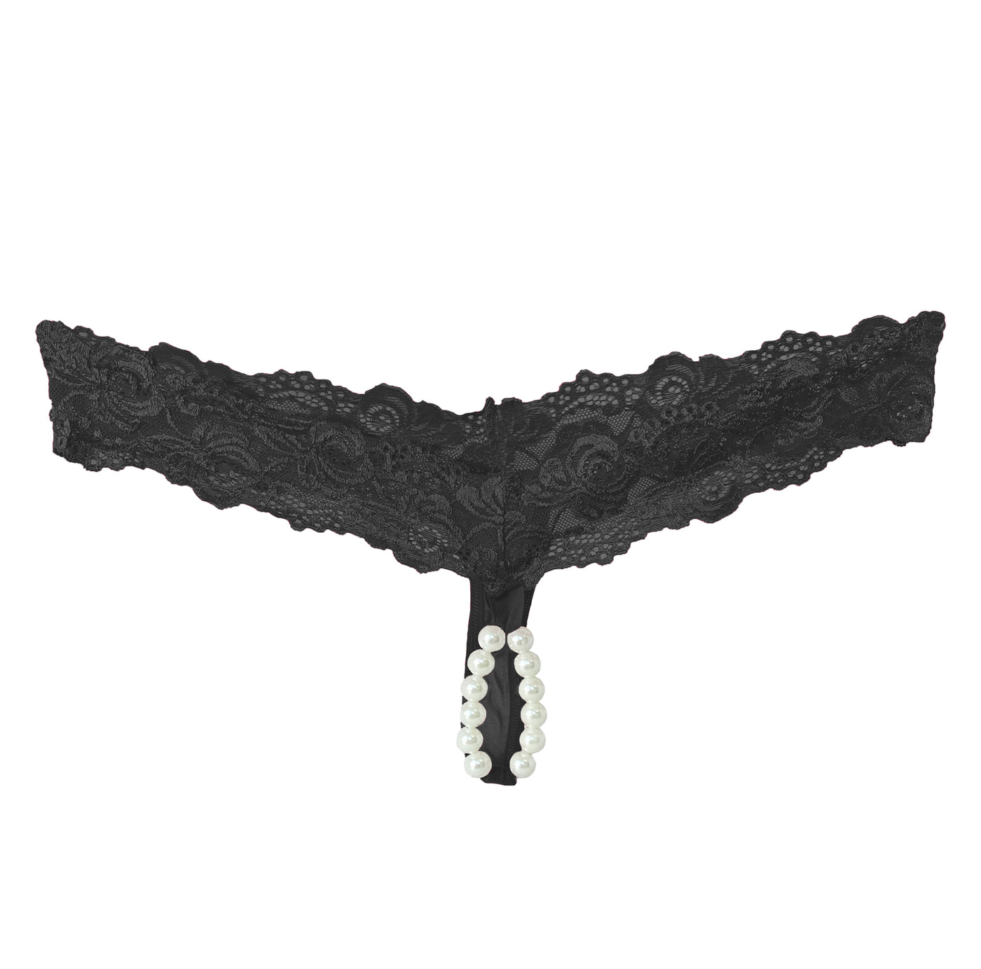 Lace String Crotchless Pearl Panty