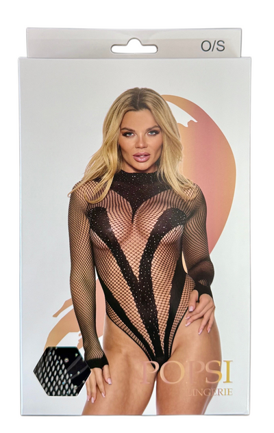 High Neck Rhinestone Bodysuit (BOXED)