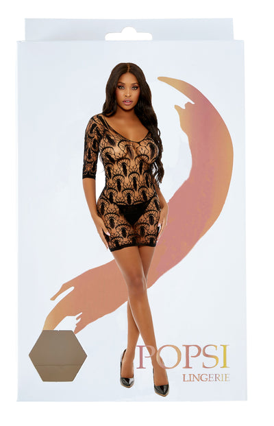 Sheer Dress With Sleeves Bodystocking (BOXED)