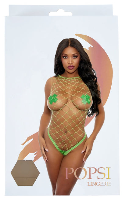 Fishnet Teddy With Matching Panty And Pasties (BOXED)