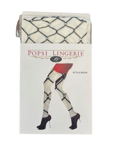 Fence  Rhinestone Fishnet Pantyhose