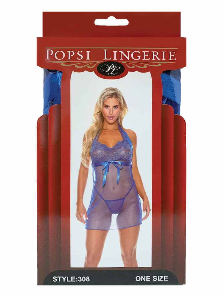 Lace And Mesh Babydoll Set (BOXED)