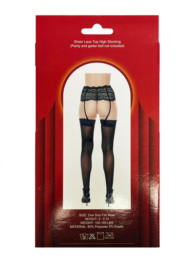 Sheer Lace Top High Stocking (BOXED)
