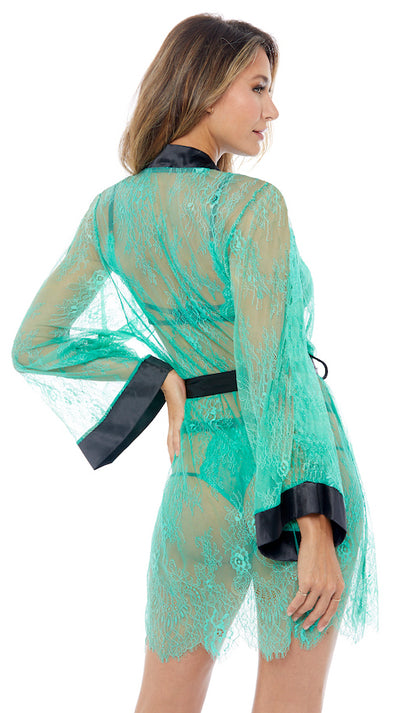 Green And Black Lace Robe